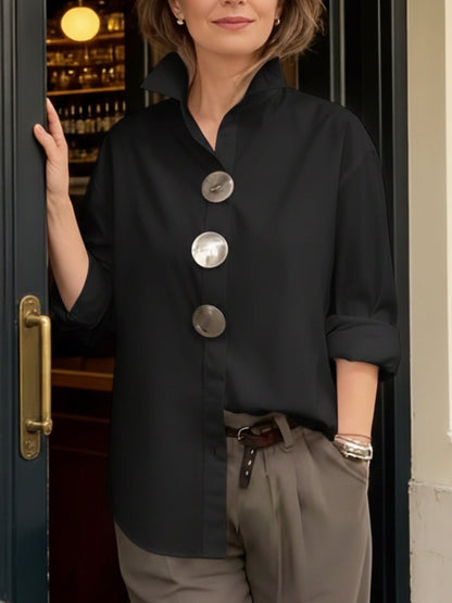Rosa™ | Blusa con cuello abotonado