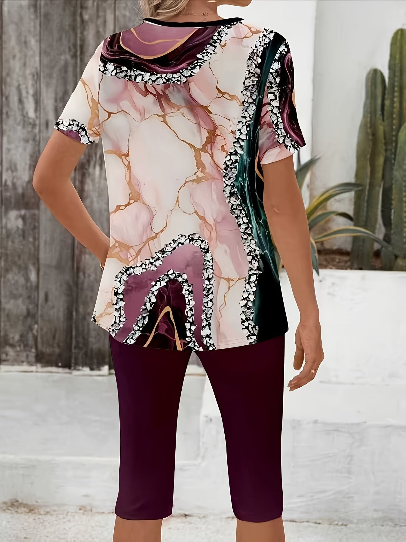 Luna™ | Conjunto elástico de dos piezas estampado