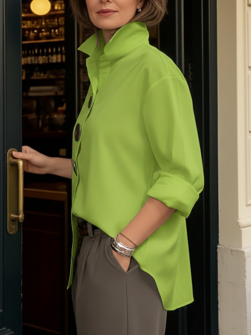 Rosa™ | Blusa con cuello abotonado
