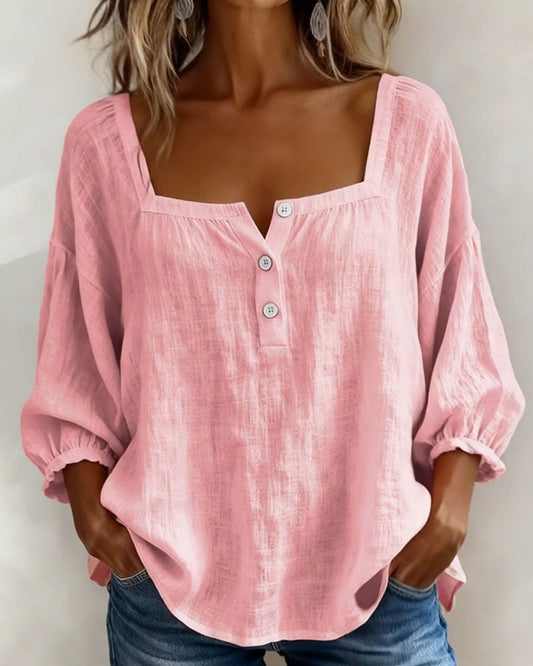 Ema™ | Blusa elegante con cuello cuadrado
