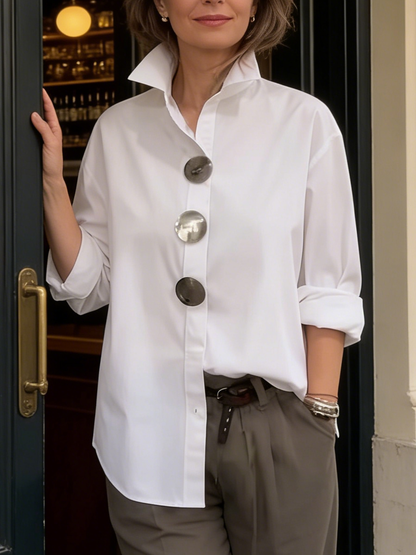 Rosa™ | Blusa con cuello abotonado