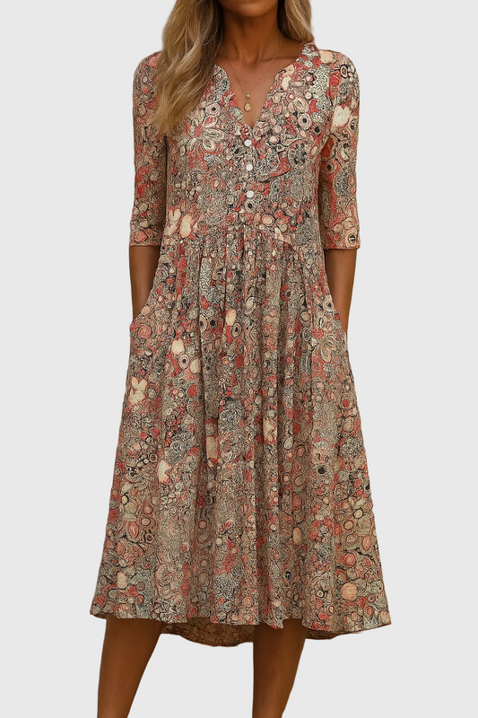 Ariana | Elegante vestido midi con cuello en V