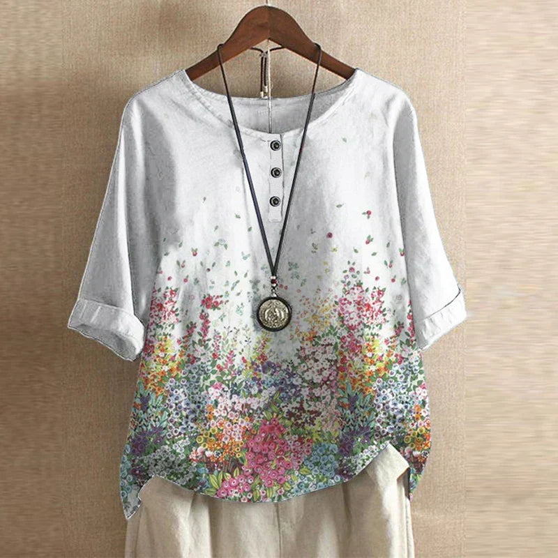 Daniela™ | Blusa retro estampada