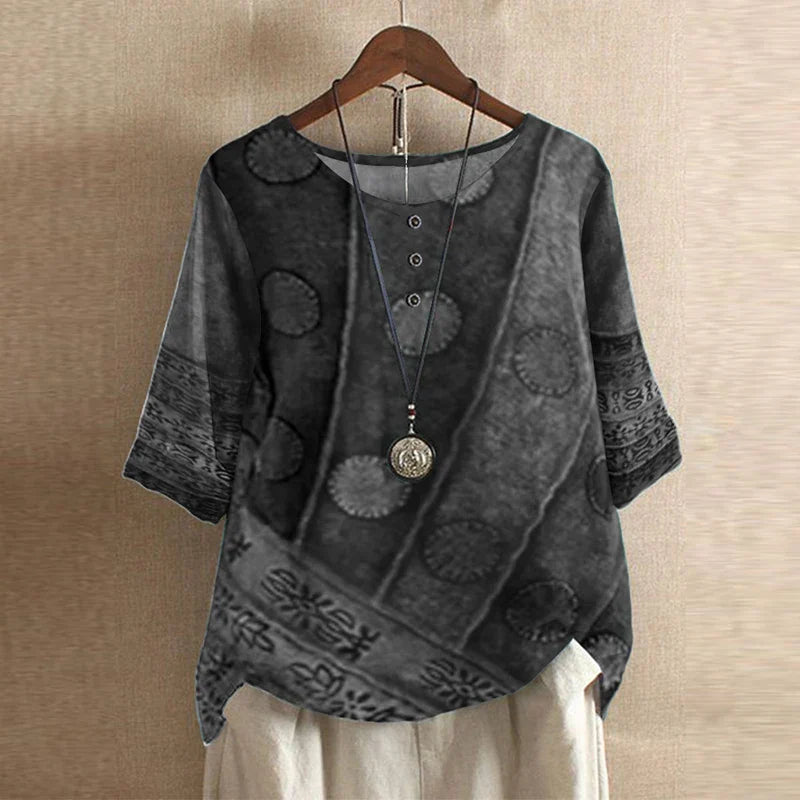 Daniela™ | Blusa retro estampada