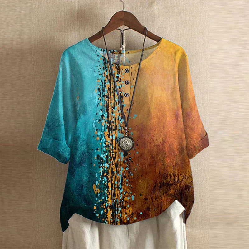 Daniela™ | Blusa retro estampada