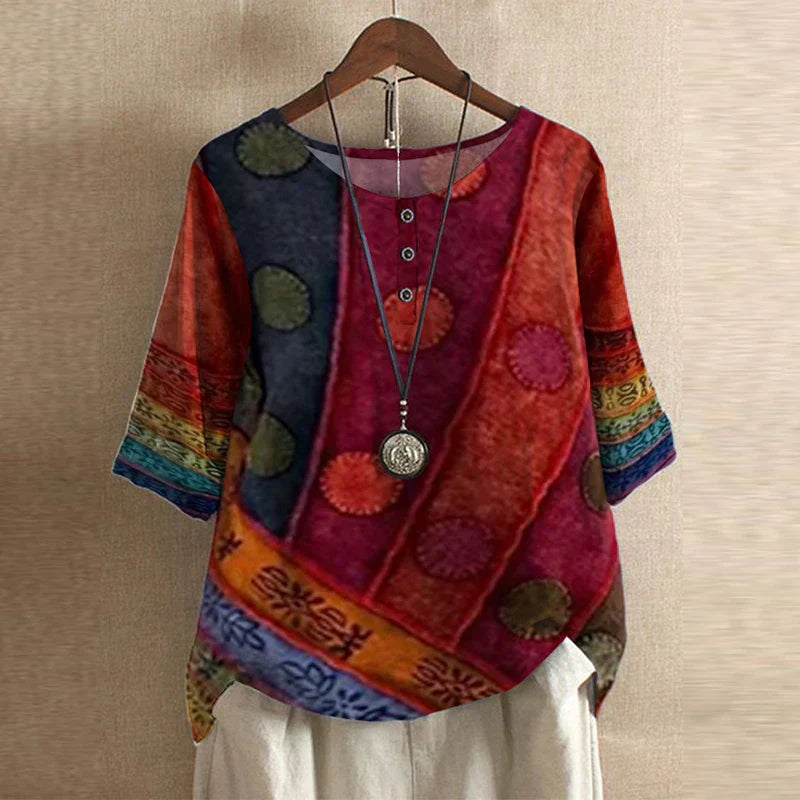 Daniela™ | Blusa retro estampada