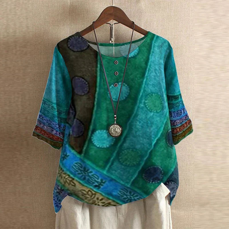 Daniela™ | Blusa retro estampada