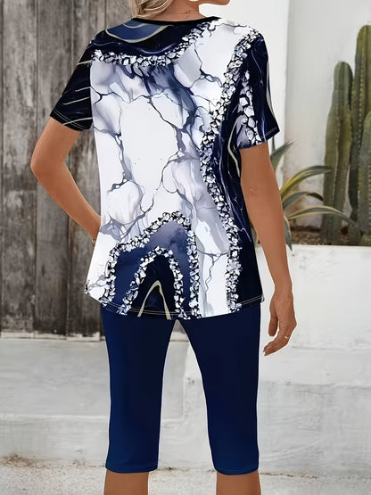 Luna™ | Conjunto elástico de dos piezas estampado