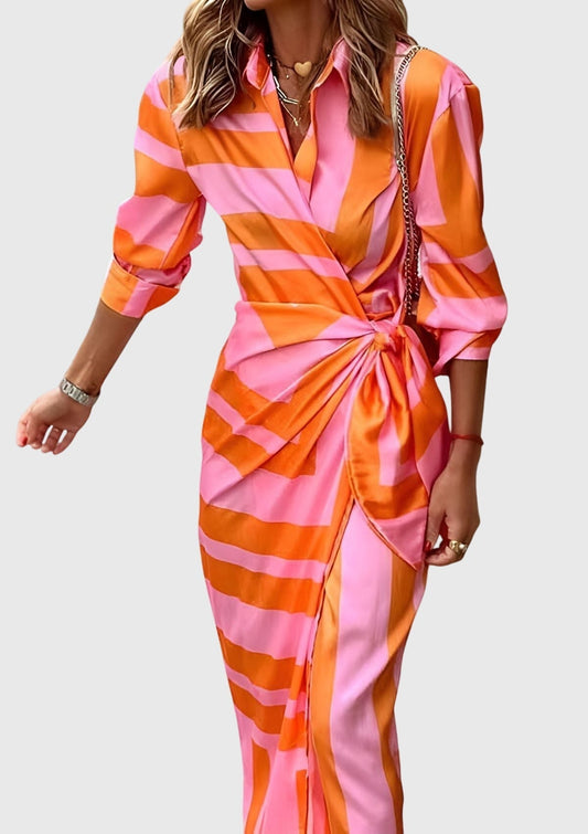 Evelyn | Elegante vestido cruzado con estampado