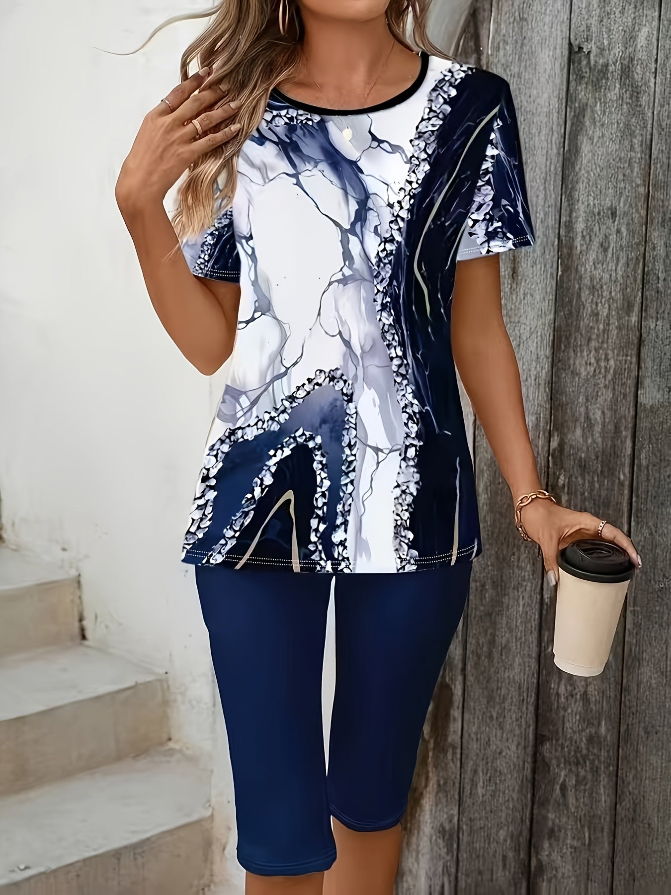 Luna™ | Conjunto elástico de dos piezas estampado